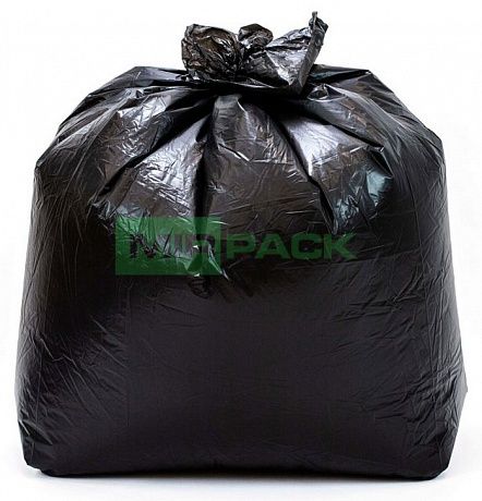 Мешки для мусора 180 литров, 50 мкм, черные, в пачках 100 шт - Вид 1